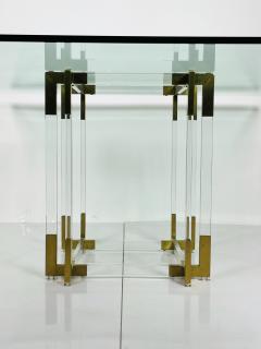 Charles Hollis Jones Lucite Brass Dining Table by Charles Hollis Jones USA 1960s - 3159746