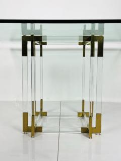 Charles Hollis Jones Lucite Brass Dining Table by Charles Hollis Jones USA 1960s - 3159748