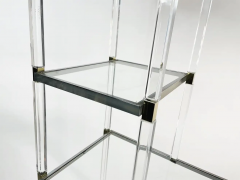 Charles Hollis Jones Lucite Brass Glass Nickel Display Cabinet by Charles Hollis Jones - 2727457