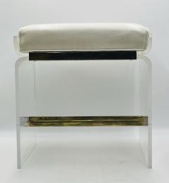 Charles Hollis Jones Lucite Brass Vanity Bench by Charles Hollis Jones USA 1960s - 3154083