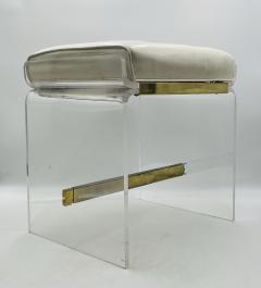 Charles Hollis Jones Lucite Brass Vanity Bench by Charles Hollis Jones USA 1960s - 3154084