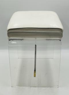 Charles Hollis Jones Lucite Brass Vanity Bench by Charles Hollis Jones USA 1960s - 3154085