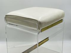Charles Hollis Jones Lucite Brass Vanity Bench by Charles Hollis Jones USA 1960s - 3154087