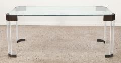 Charles Hollis Jones Lucite Glass and Brass Dining Table by Charles Hollis Jones USA 1970s - 3159700