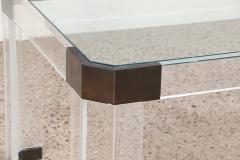 Charles Hollis Jones Lucite Glass and Brass Dining Table by Charles Hollis Jones USA 1970s - 3159703