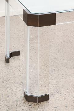 Charles Hollis Jones Lucite Glass and Brass Dining Table by Charles Hollis Jones USA 1970s - 3159705