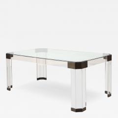 Charles Hollis Jones Lucite Glass and Brass Dining Table by Charles Hollis Jones USA 1970s - 3160747