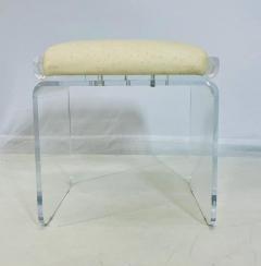 Charles Hollis Jones Lucite Leather Vanity Swivel Stool by Charles Hollis Jones USA 1960s - 4163625