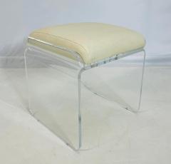 Charles Hollis Jones Lucite Leather Vanity Swivel Stool by Charles Hollis Jones USA 1960s - 4163626