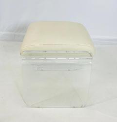 Charles Hollis Jones Lucite Leather Vanity Swivel Stool by Charles Hollis Jones USA 1960s - 4163627