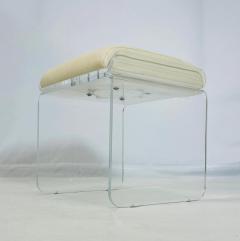 Charles Hollis Jones Lucite Leather Vanity Swivel Stool by Charles Hollis Jones USA 1960s - 4163628