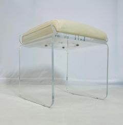 Charles Hollis Jones Lucite Leather Vanity Swivel Stool by Charles Hollis Jones USA 1960s - 4163629