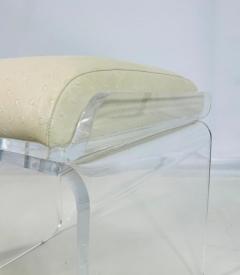 Charles Hollis Jones Lucite Leather Vanity Swivel Stool by Charles Hollis Jones USA 1960s - 4163630
