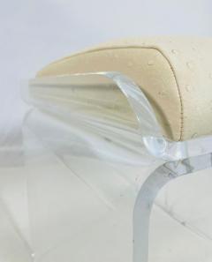 Charles Hollis Jones Lucite Leather Vanity Swivel Stool by Charles Hollis Jones USA 1960s - 4163631