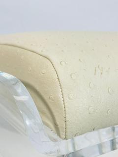 Charles Hollis Jones Lucite Leather Vanity Swivel Stool by Charles Hollis Jones USA 1960s - 4163632