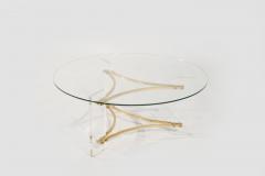 Charles Hollis Jones Lucite and Brass Coffee Table by Charles Hollis Jones C 1970s - 3712105