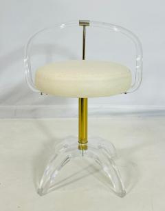 Charles Hollis Jones Lucite and Brass Vanity Swivel Chair by Charles Hollis Jones USA 1960s - 4163638