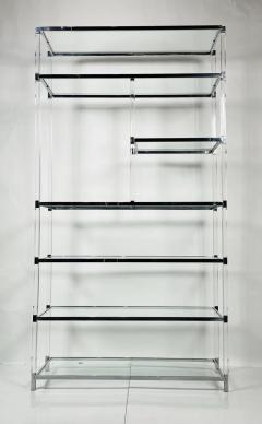 Charles Hollis Jones Lucite and Nickel Etagere by Charles Hollis Jones from the Metric Collection - 3103986