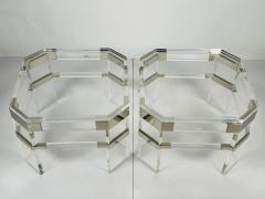 Charles Hollis Jones Lucite and Polished Nickel Side Tables by Charles Hollis Jones - 3105100