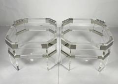 Charles Hollis Jones Lucite and Polished Nickel Side Tables by Charles Hollis Jones - 3105101