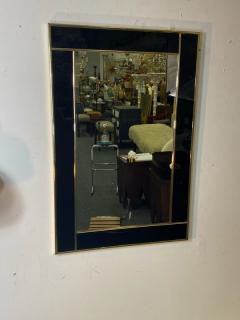 Charles Hollis Jones MODERN BLACK LUCITE AND GOLD METAL FRAMED MIRROR - 1961344