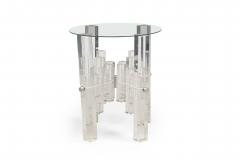 Charles Hollis Jones Mid Century American Lucite and Polished Nickel Dining Tabl - 4639506