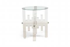 Charles Hollis Jones Mid Century American Lucite and Polished Nickel Dining Tabl - 4639507