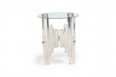 Charles Hollis Jones Mid Century American Lucite and Polished Nickel Dining Tabl - 4639508