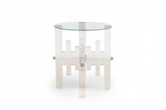 Charles Hollis Jones Mid Century American Lucite and Polished Nickel Dining Tabl - 4639509