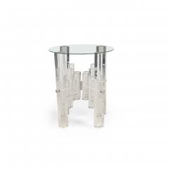 Charles Hollis Jones Mid Century American Lucite and Polished Nickel Dining Tabl - 4642298