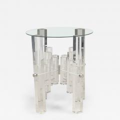 Charles Hollis Jones Mid Century American Lucite and Polished Nickel Dining Tabl - 4642304