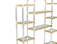 Charles Hollis Jones Mid Century Modern Acrylic and Brass Wall Unit Etagere by Charles Hollis Jones - 3591447