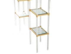 Charles Hollis Jones Mid Century Modern Acrylic and Brass Wall Unit Etagere by Charles Hollis Jones - 3591452