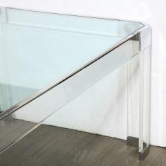 Charles Hollis Jones Mid Century Modernist Lucite and Chrome Dining Table by Charles Hollis Jones - 3443074