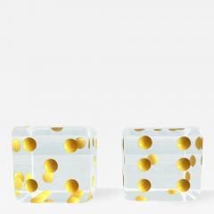 Charles Hollis Jones Oversized Dice Bookends in Lucite by Charles Hollis Jones - 335075