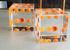 Charles Hollis Jones Oversized Dice Sculpture with Orange Dots by Charles Hollis Jones - 296226