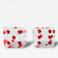 Charles Hollis Jones Oversized Dice Sculpture with Red Dots by Charles Hollis Jones - 75214