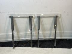 Charles Hollis Jones PAIR OF MODERN LUCITE AND CHROME X BASE FOLDING TABLES - 3314414