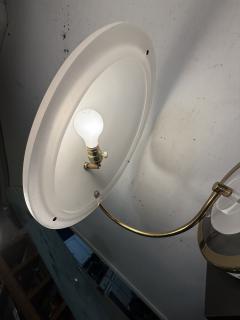 Charles Hollis Jones POST MODERN ENAMELED CORAL SHADE AND BRASS WITH CLEAR FROSTED LUCITE LAMP - 4320951