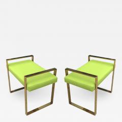 Charles Hollis Jones Pair of Charles Hollis Jones Benches in Polished Brass - 2388518