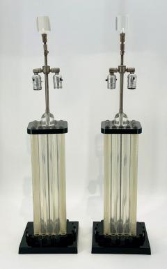 Charles Hollis Jones Pair of Clear Black Lucite Lamps in the Style of Charles Hollis Jones - 3319337