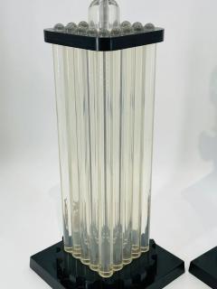 Charles Hollis Jones Pair of Clear Black Lucite Lamps in the Style of Charles Hollis Jones - 3319368