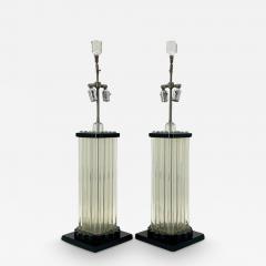 Charles Hollis Jones Pair of Clear Black Lucite Lamps in the Style of Charles Hollis Jones - 3323130