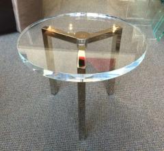 Charles Hollis Jones Pair of Lucite and Nickel Side Tables by Charles Hollis Jones - 3678534