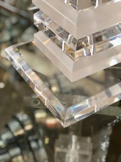 Charles Hollis Jones Pair of Mid Century Modernist Stackable 1970s Tall Lucite Table Lamps - 1798372