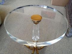 Charles Hollis Jones Pair of Regency Style Lucite Brass Side Tables by Charles Hollis Jones Signed - 3504429