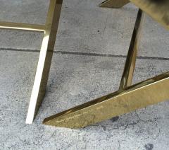 Charles Hollis Jones Pair of X Frame Benches in Solid Brass by Charles Hollis Jones Signed - 75935