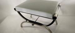 Charles Hollis Jones Pr American Modern Lucite Nickel Curule Form Benches Charles Hollis Jones - 4604901
