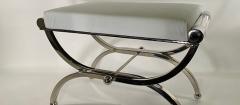 Charles Hollis Jones Pr American Modern Lucite Nickel Curule Form Benches Charles Hollis Jones - 4604904