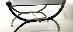 Charles Hollis Jones Pr American Modern Lucite Nickel Curule Form Benches Charles Hollis Jones - 4604905